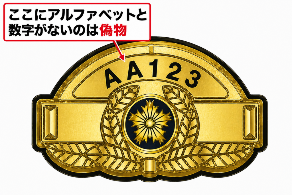 警察官の左胸に付いているバッジのイメージ画像