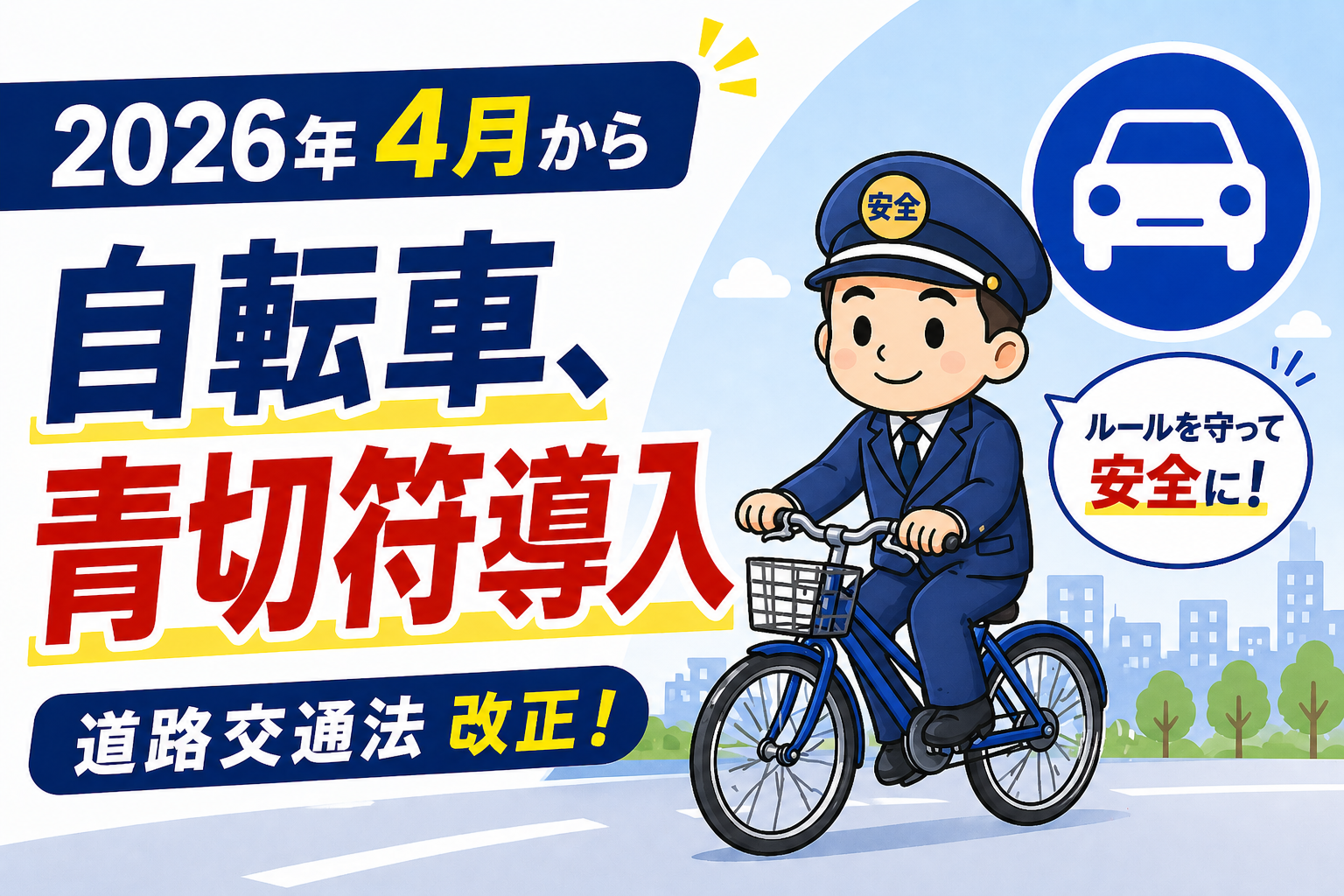 2026年4月から道路交通法改正！徹底解説｜自転車は“ほぼ車扱い”の時代へ　アイキャッチ
